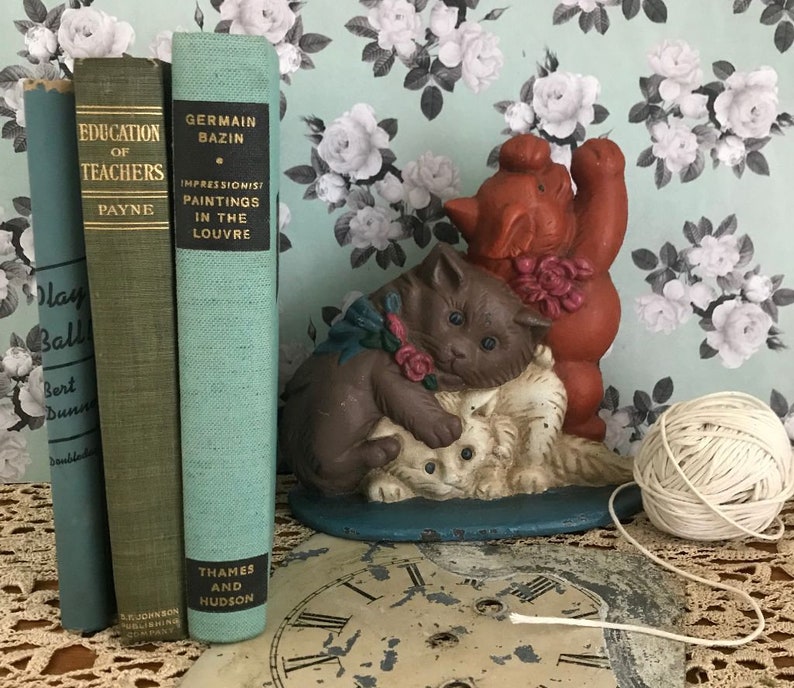 Kitten Doorstop Cat Doorstop Cast Metal Door Stop Bookend Etsy
