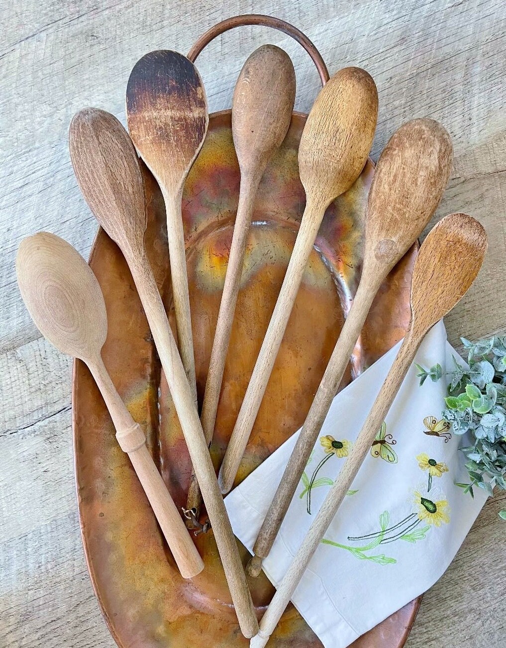 Vintage Wooden Spoons. Cottage Decor. Modern Farmhouse Decor. Etsy