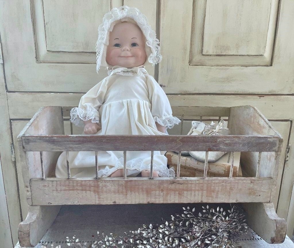 Wood Cradle Dolls Vintage Doll Cradle Nursery Girls Bedroom Etsy