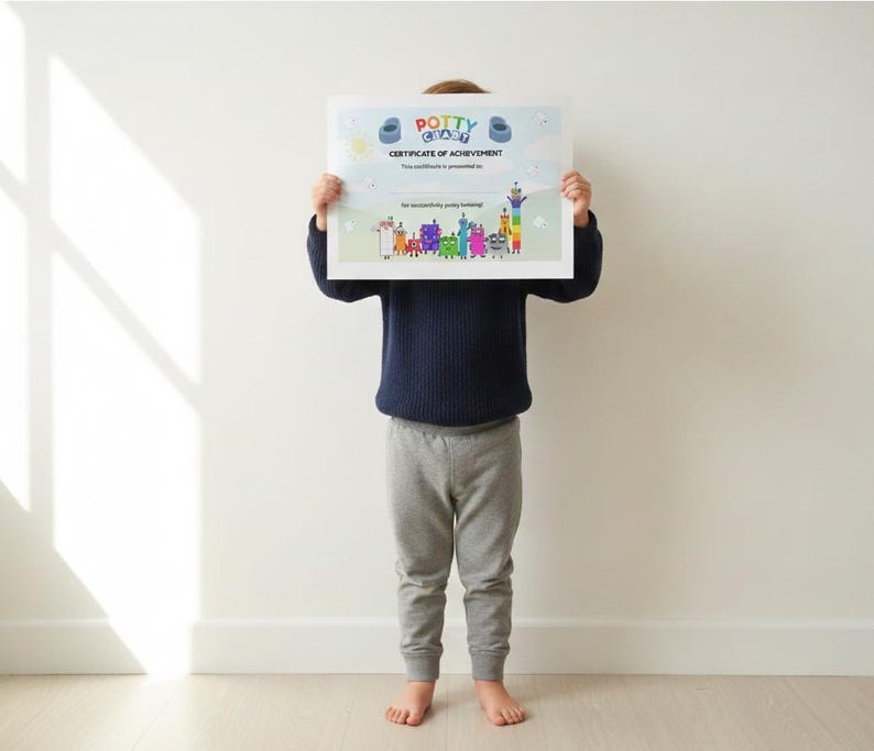 Numbers Potty Chart DIGITAL DOWNLOAD | Toilet Training Tracker and ...