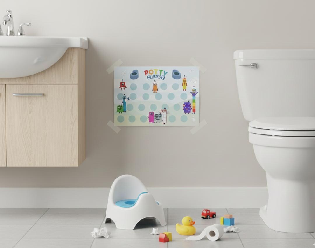 Numberblocks Potty Chart DIGITAL DOWNLOAD | Potty Training Tracker and ...