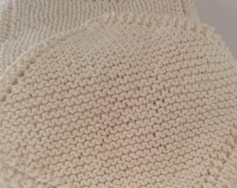 Set of 3 Knitted Cotton Dishcloth Washcloth