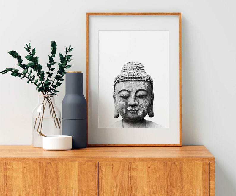 Buddha wall art. Extra large wall art meditating black and Etsy