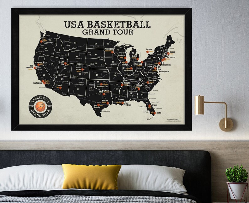 Hockey Stadium Map NHL Arena Map and Team Locations Etsy