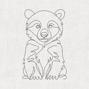 Desenho de Bordado de Urso Bebê | Padrão de Bordado à Máquina de Floresta de Inverno | 8 Tamanhos | Arquivo de Bordado de Animal Selvagem | Download Instantâneo