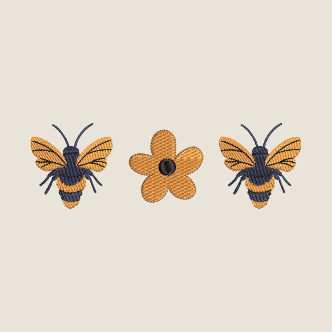 Bees and Flower Machine Embroidery Design – Bee Floral Pattern (5 Sizes ...