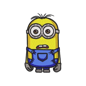 Divertido diseño de bordado de Minion, lindo patrón para niños, bordado a máquina de dibujos animados, 6 tamaños, descarga instantánea