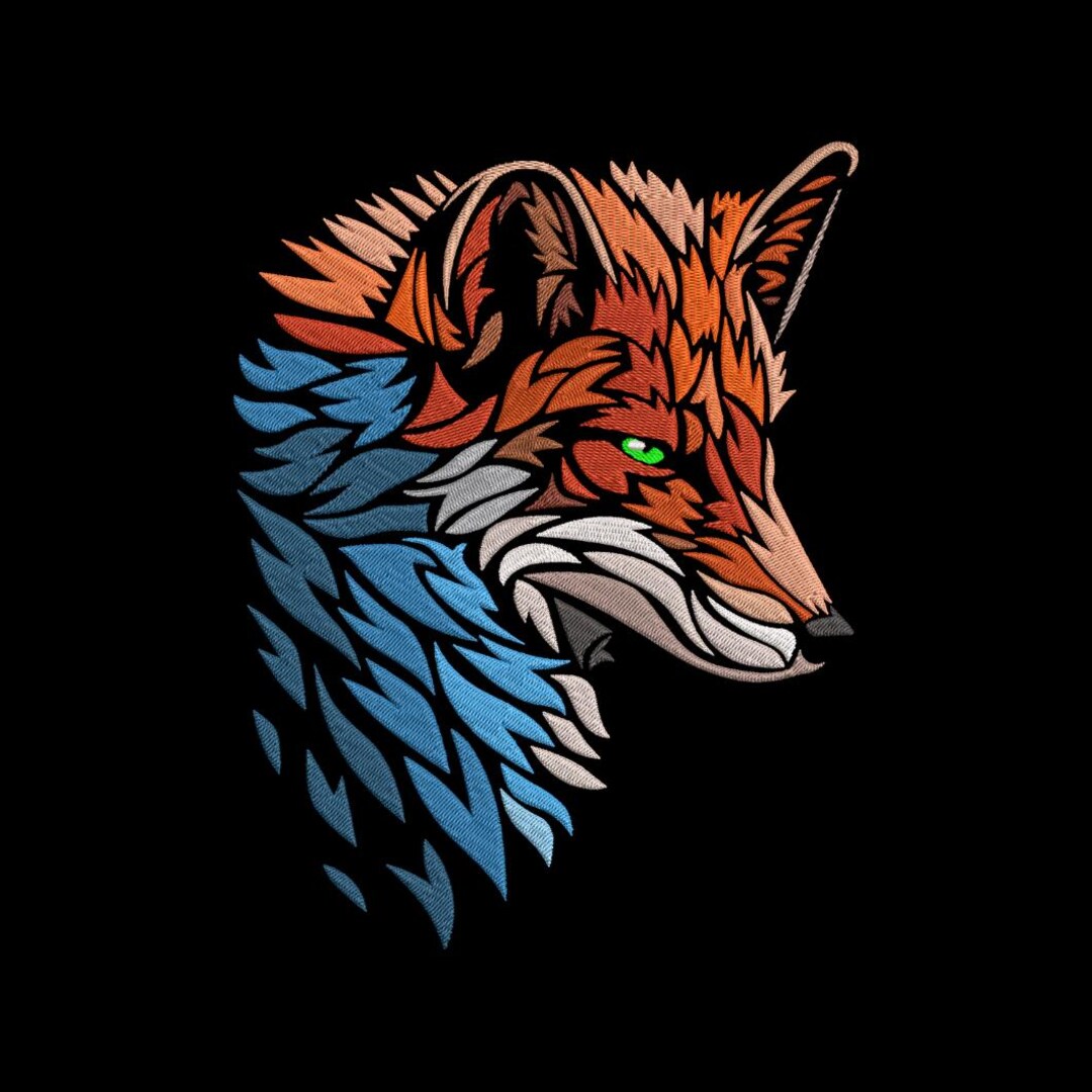Fox Machine Images Colored Fox Machine Embroidery Design - Winter Embroidery Pattern - 6 ...