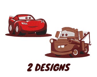 Racecar and Tow Truck Designs, Kids Embroidery Pattern, Instant Download