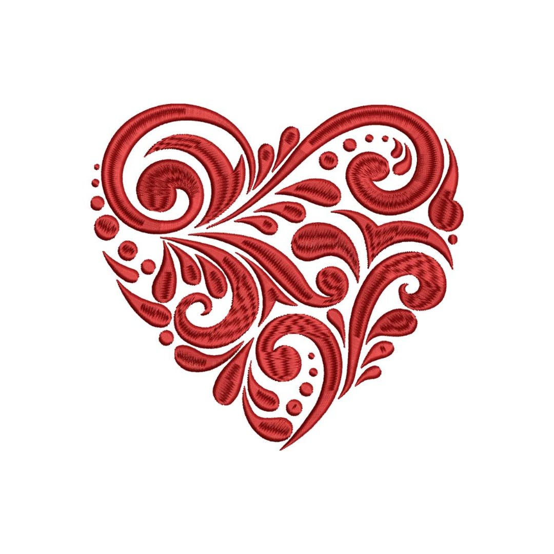 Heart Machine Embroidery Design – Valentine’s Day Pattern – Love Symbol ...