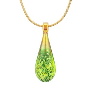 Emerald Glass Teardrop Pet Cremation Pendant