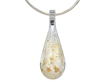 Glacier Glass Teardrop Pet Cremation Pendant