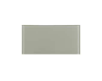 Peel & Stick Soft Gray Glass Subway Tile - 3" x 6" - Home Decor and Art Supply - carton of 64 pieces / 8 sq ft
