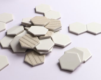 Glossy White Porcelain Tiles - 2 inch Hexagon Mosaic Tiles - 15 Tiles Per Pack - BULK DISCOUNT!!!