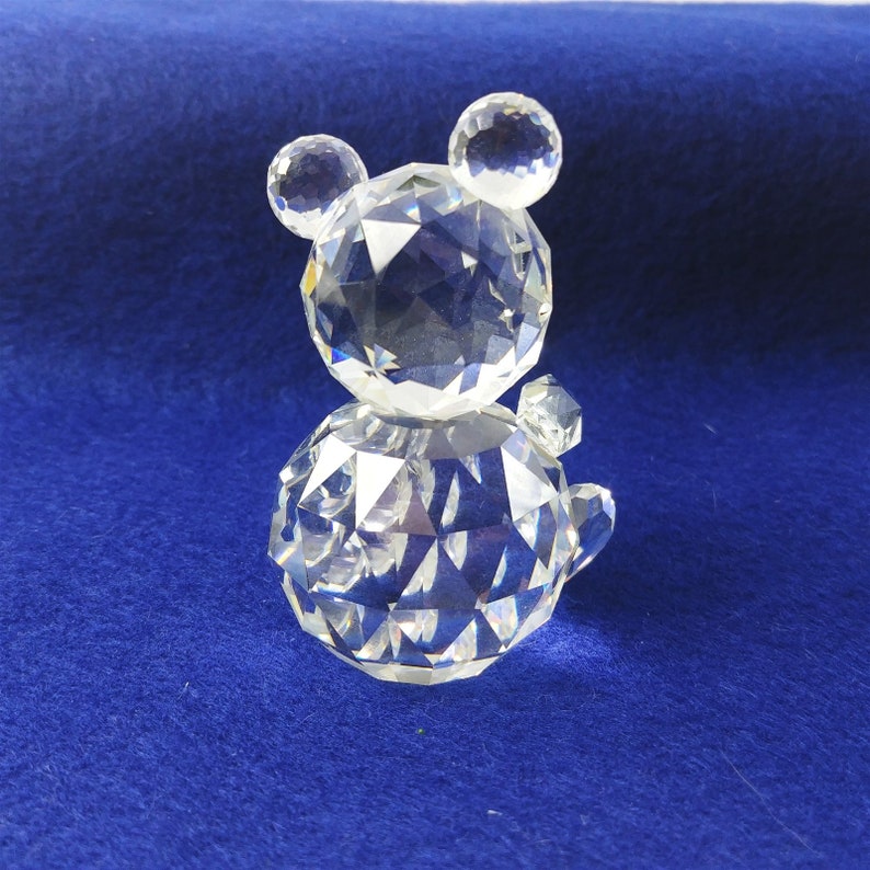 Swarovski Crystal Teddy Bear Figurine Sitting Etched Hallmark Etsy