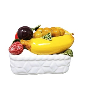 Decorative Fruit Basket Ceramic One Pc. Made in Portugal Vintage Kitchen Decor