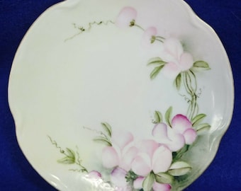 Collector Plate with Sweet Pea Design J and C Bavaria Hand Painted