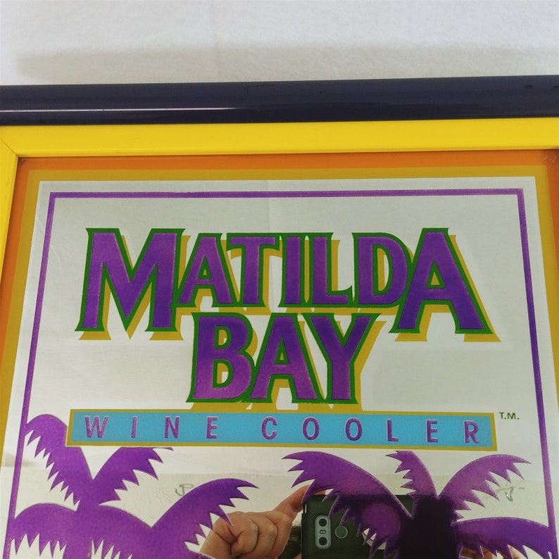 Bar Mirror Framed Wall Art Pub Decor Matilda Bay Wine Cooler Etsy