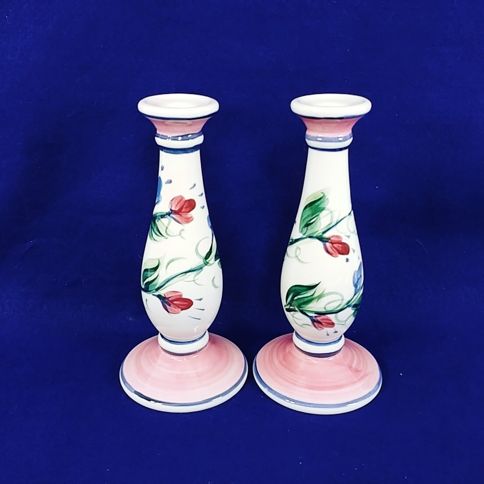 Candlestick Holders Gail Pittman Novak Pattern Artisan Signed Etsy
