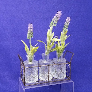 Wire Mesh Rustic Basket with Glass Bottles Use as Crafting Supplies and Projects