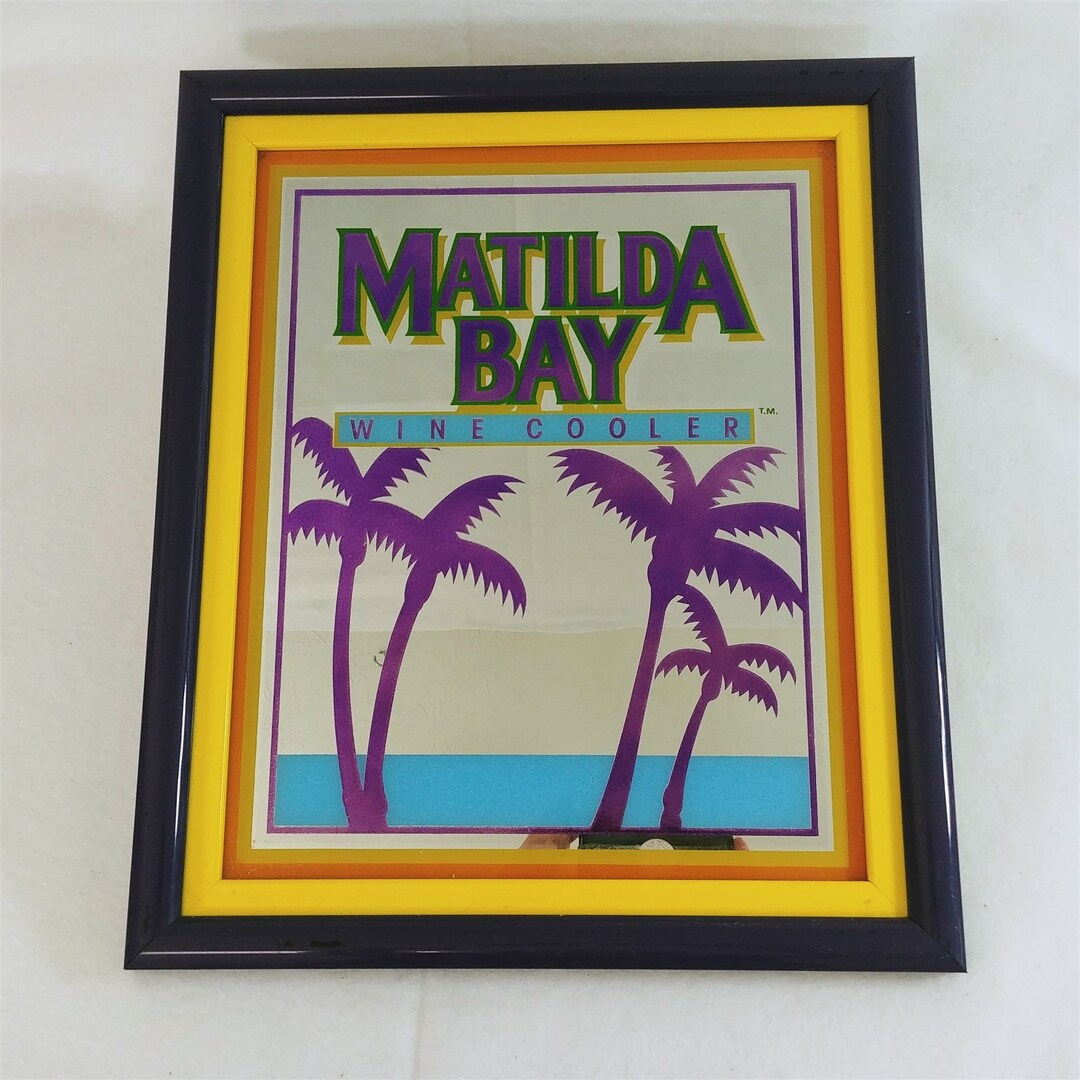 Bar Mirror Framed Wall Art Pub Decor Matilda Bay Wine Cooler Etsy