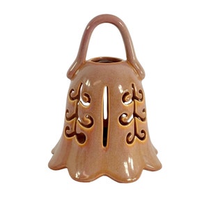 Candle Lantern Bell Shape Openwork Ceramic Bottom Loaded 8.5&quot;