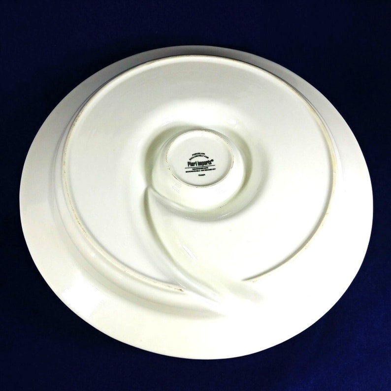 Serving Platter Chip Veggie Fruit and Dip Pier 1 Imports Ceramic White 13 image 3