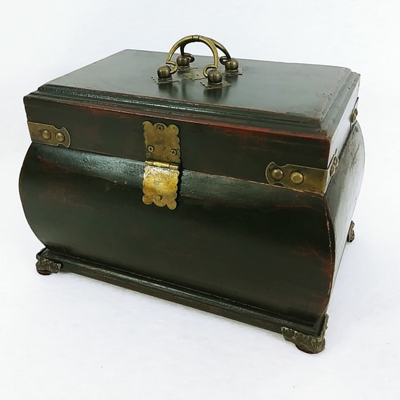 Metal Lined Box Wooden Metal Lined Box Wooden Box Metal-enclosed wooden box Vintage Cigar Tobacco Smoking