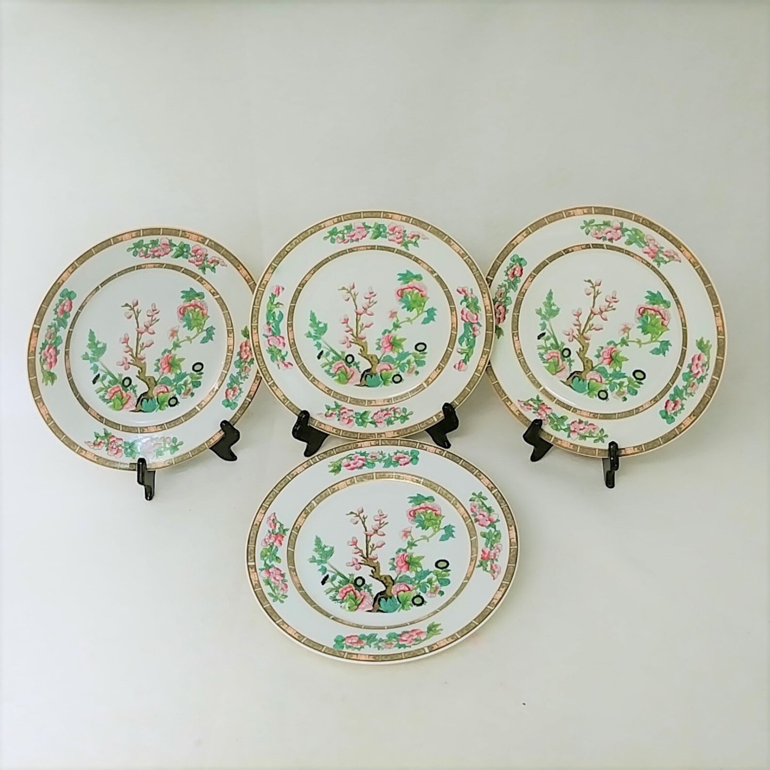 Lenox Dinner Plates Indian Tree Pattern Pink Floral Gold ...