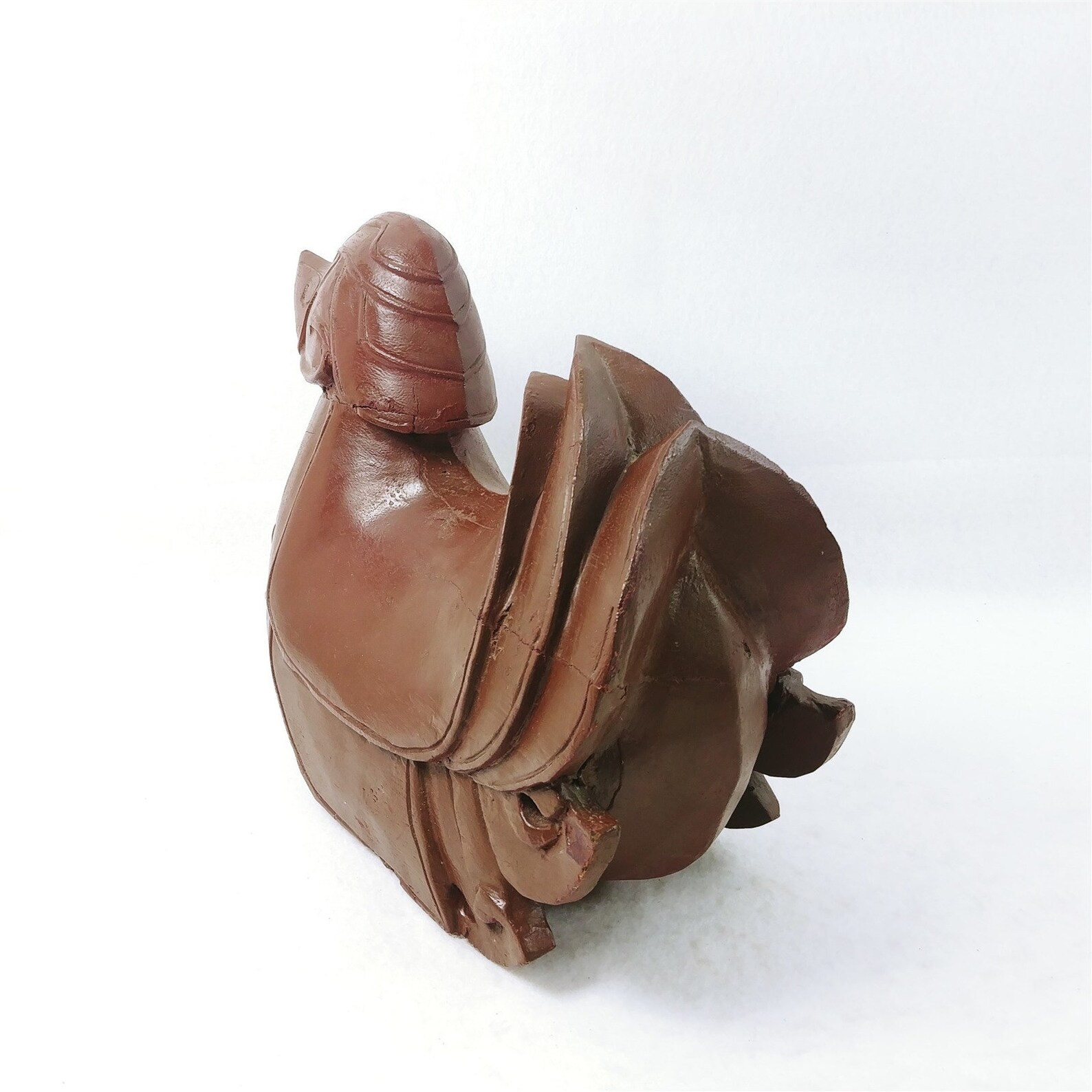 Asian Duck in Armor Design Hand Carved Wood 12 Long Etsy