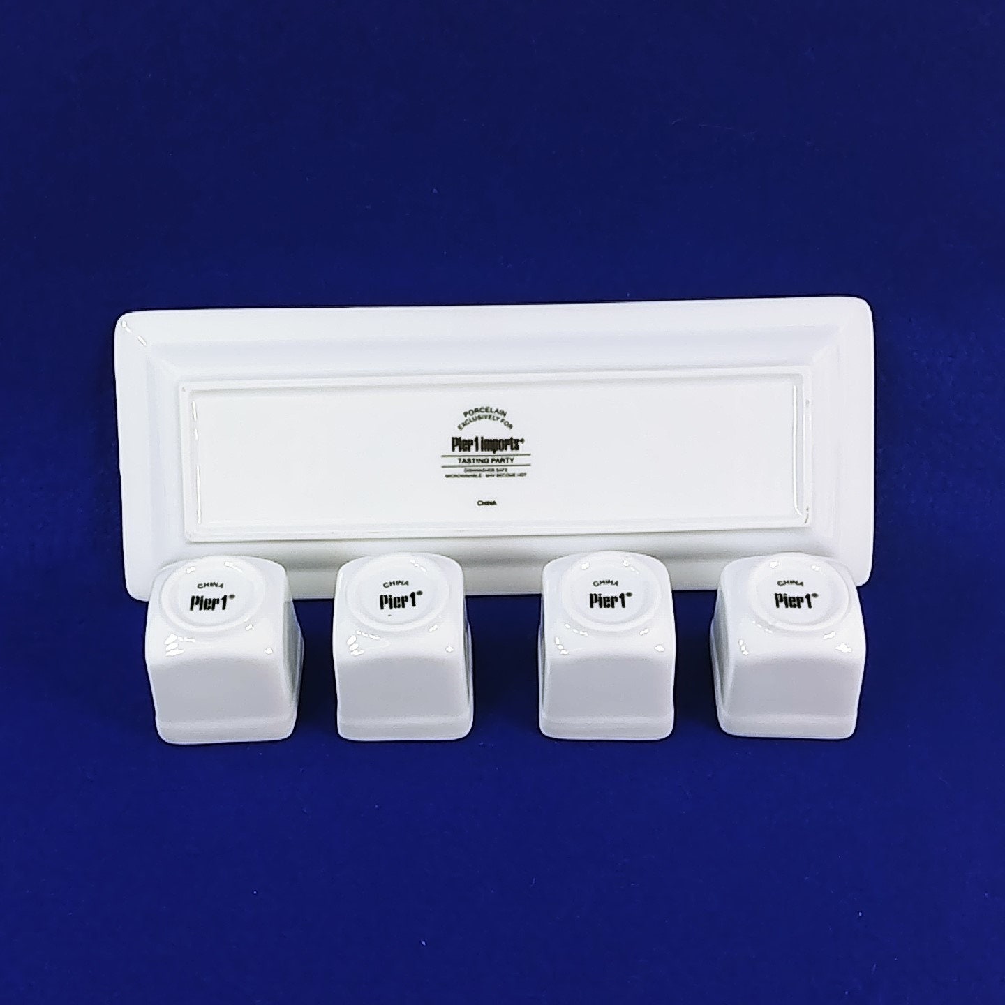 Pier 1 Imports Tasting Party Sampler Set Porcelain Cups Tray 5 Etsy