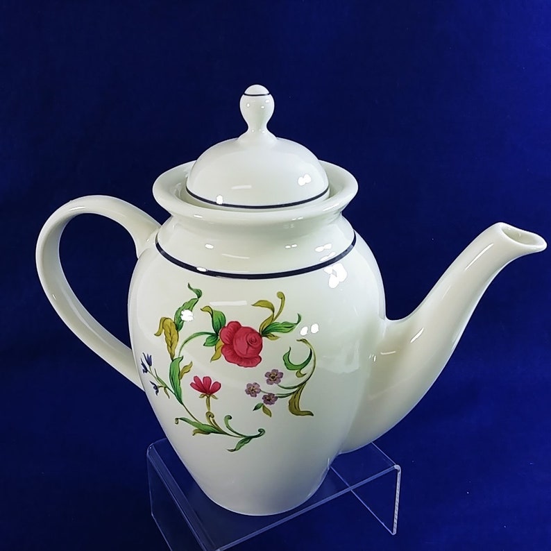 Lenox Coffee Pot With Lid Rose Garden Casual Images by Lenox Etsy