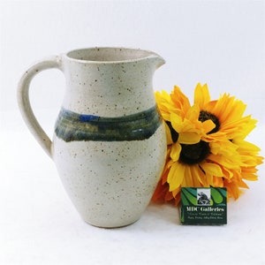 Stoneware Pitcher Gray Artisan Signed