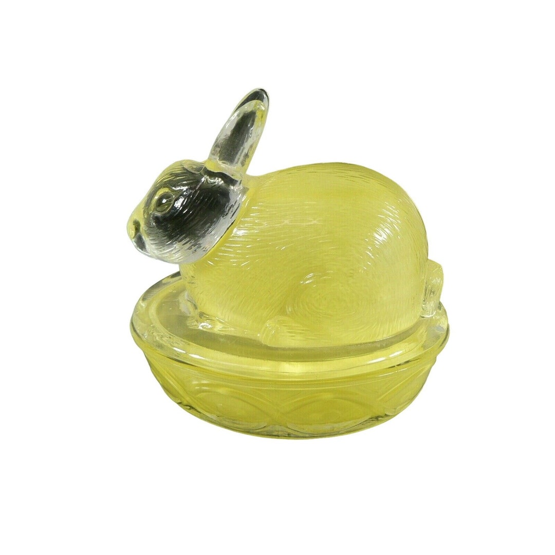 Rabbit Ruller Vanity Rabbit Vanity Trinket Jewelry Storage Dish Bowl Glass Lidded Bunny - Etsy