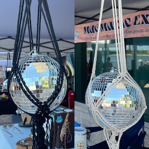 Hemp Rope Macramé Disco Ball Hanger | Handmade in USA