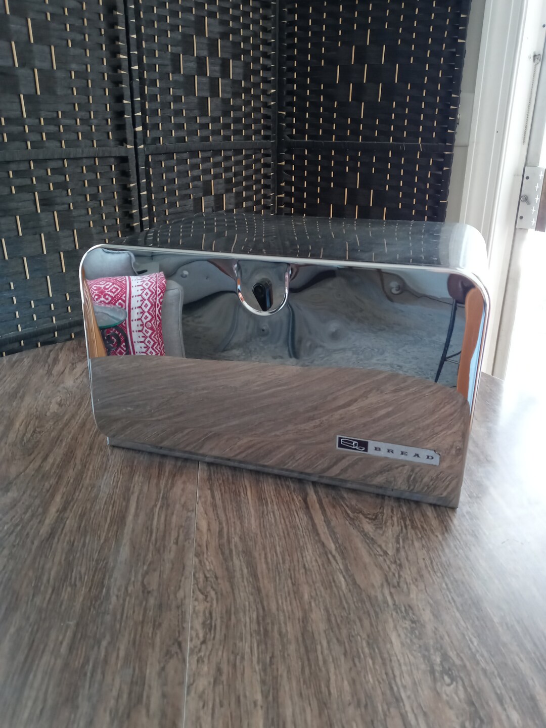 Vintage Pantry Queen Two Shelf Bread Box With Built in Wood Cutting