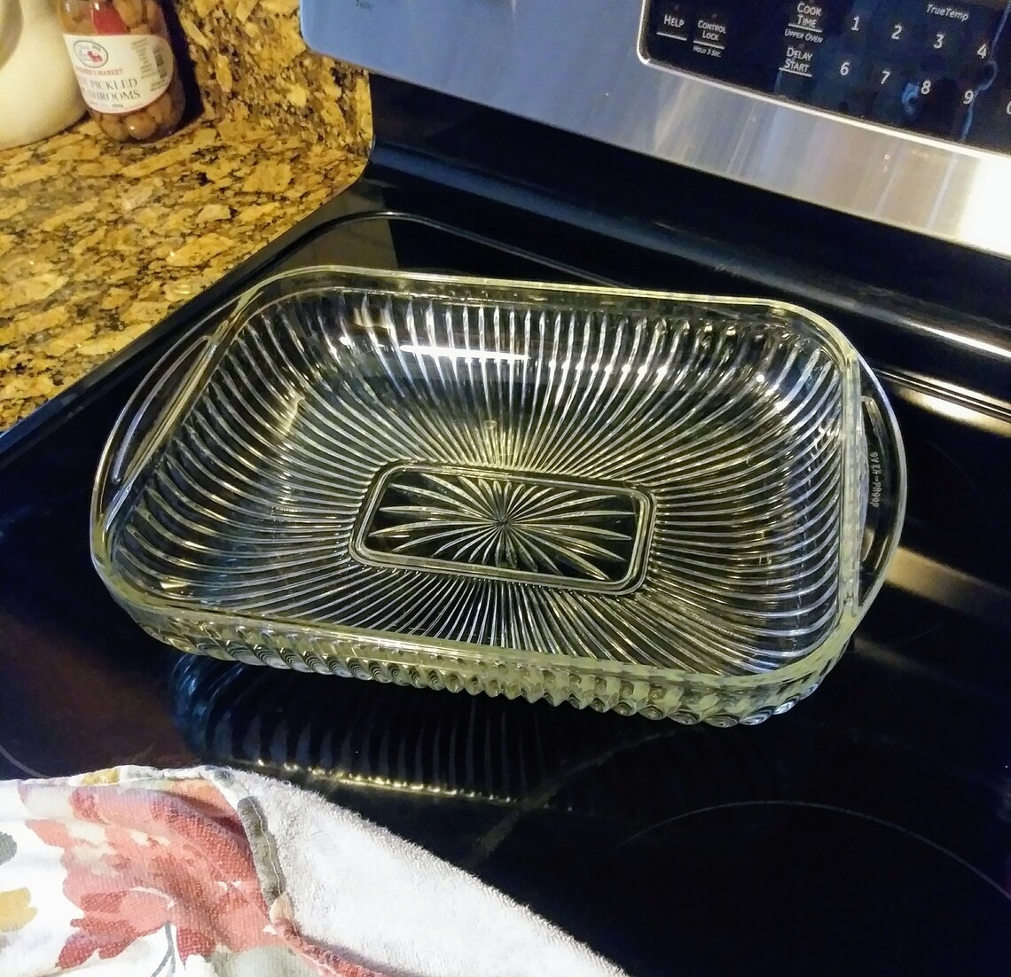 Glass lasagna dish. Elegant cut glass 13 x 9 oven Etsy