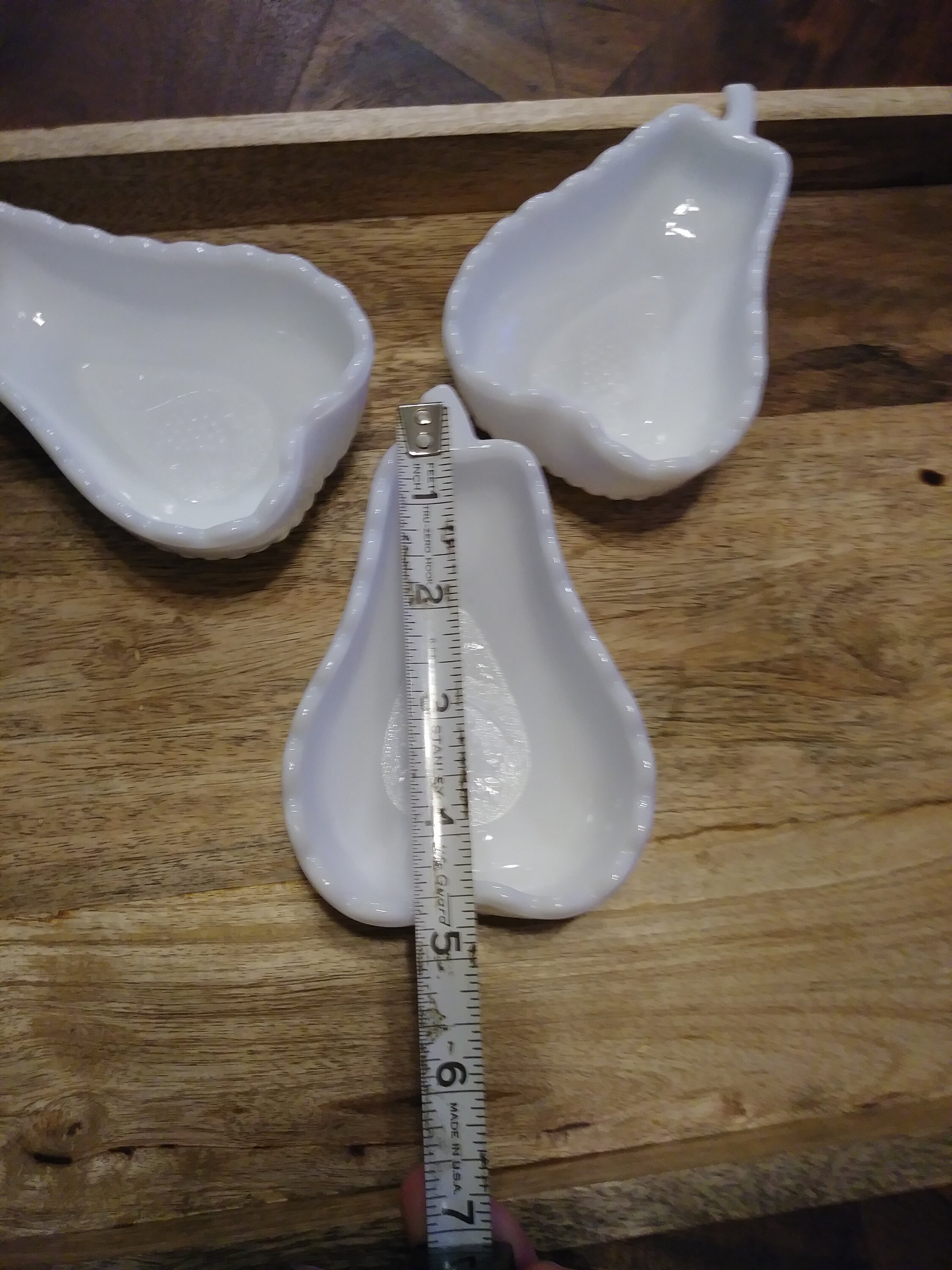 Milk Glass Fruit Dishes. Three Vintage Pear Shaped Dessert Etsy