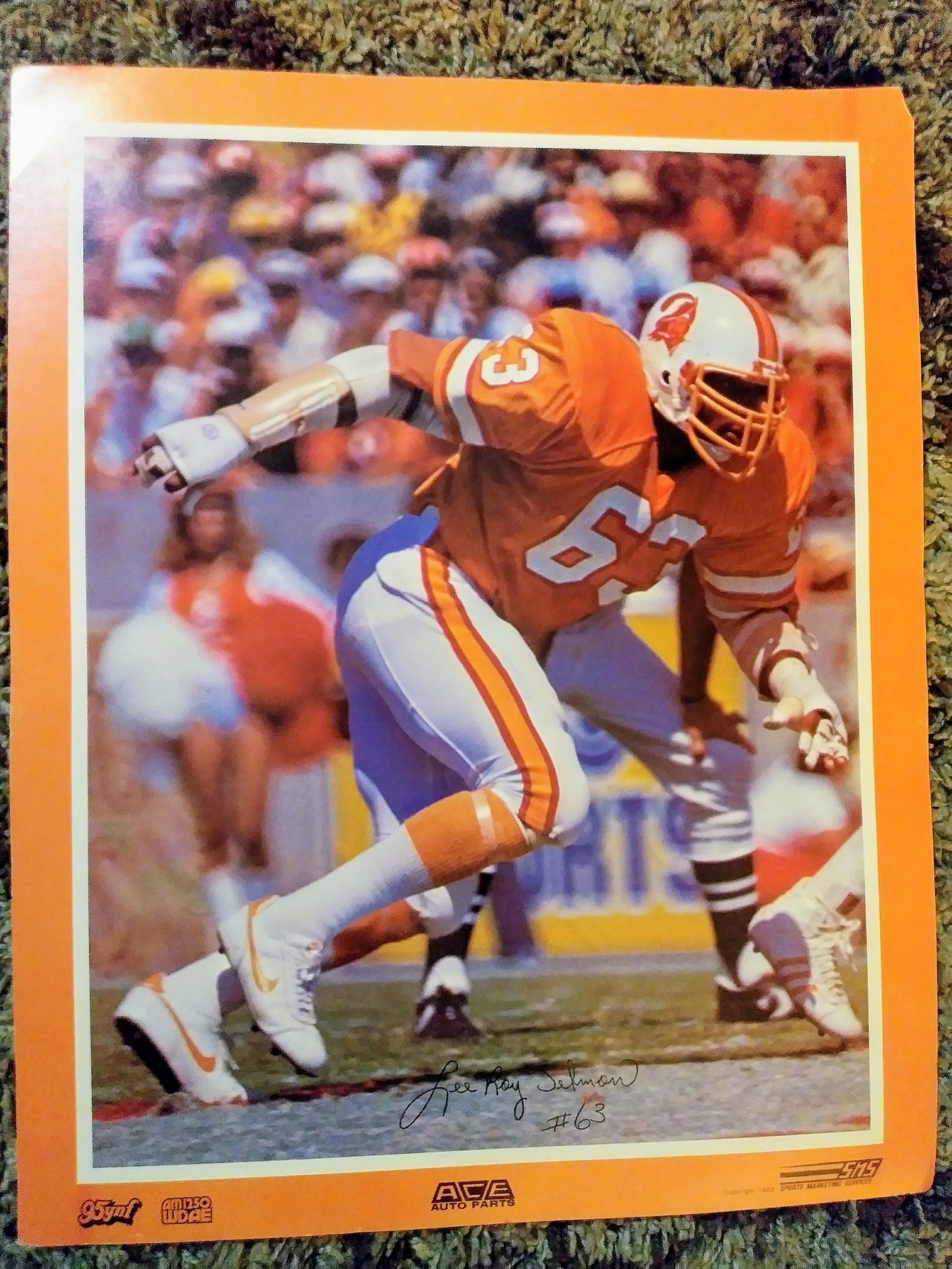 lee roy selmon buccaneers promotional poster 1982 vintage lee roy selmon buccaneers promotional poster 1982 vintage