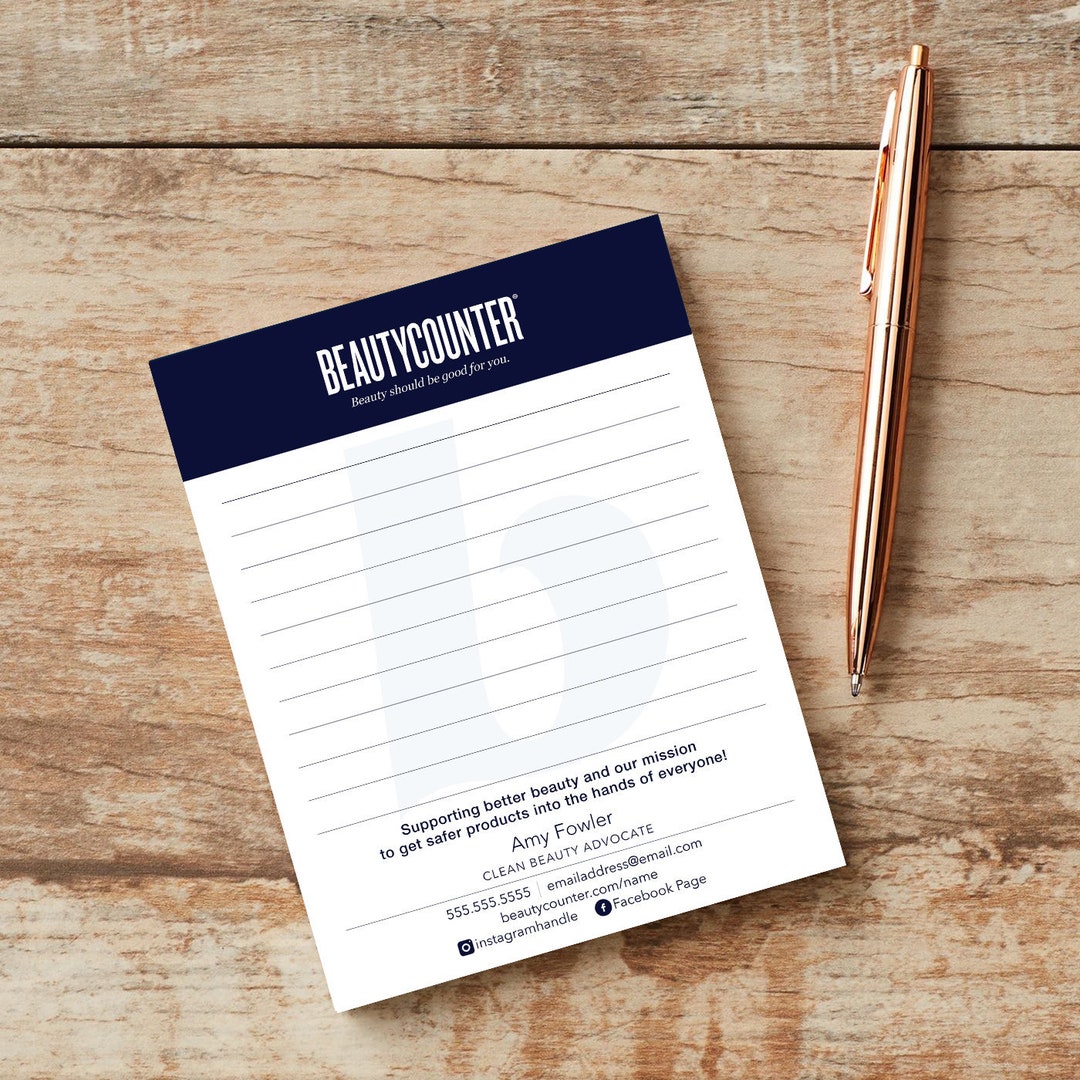 Beautycounter Notepad Printable 4 X 5.5 - Etsy
