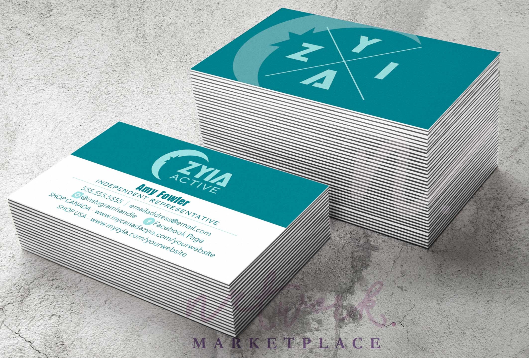 Zyia Business Card Design Printable Double-Sided Design - Etsy