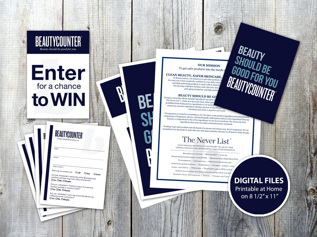 Beautycounter Sign Bundle Printable Vendor Event Signage Enter to Win ...