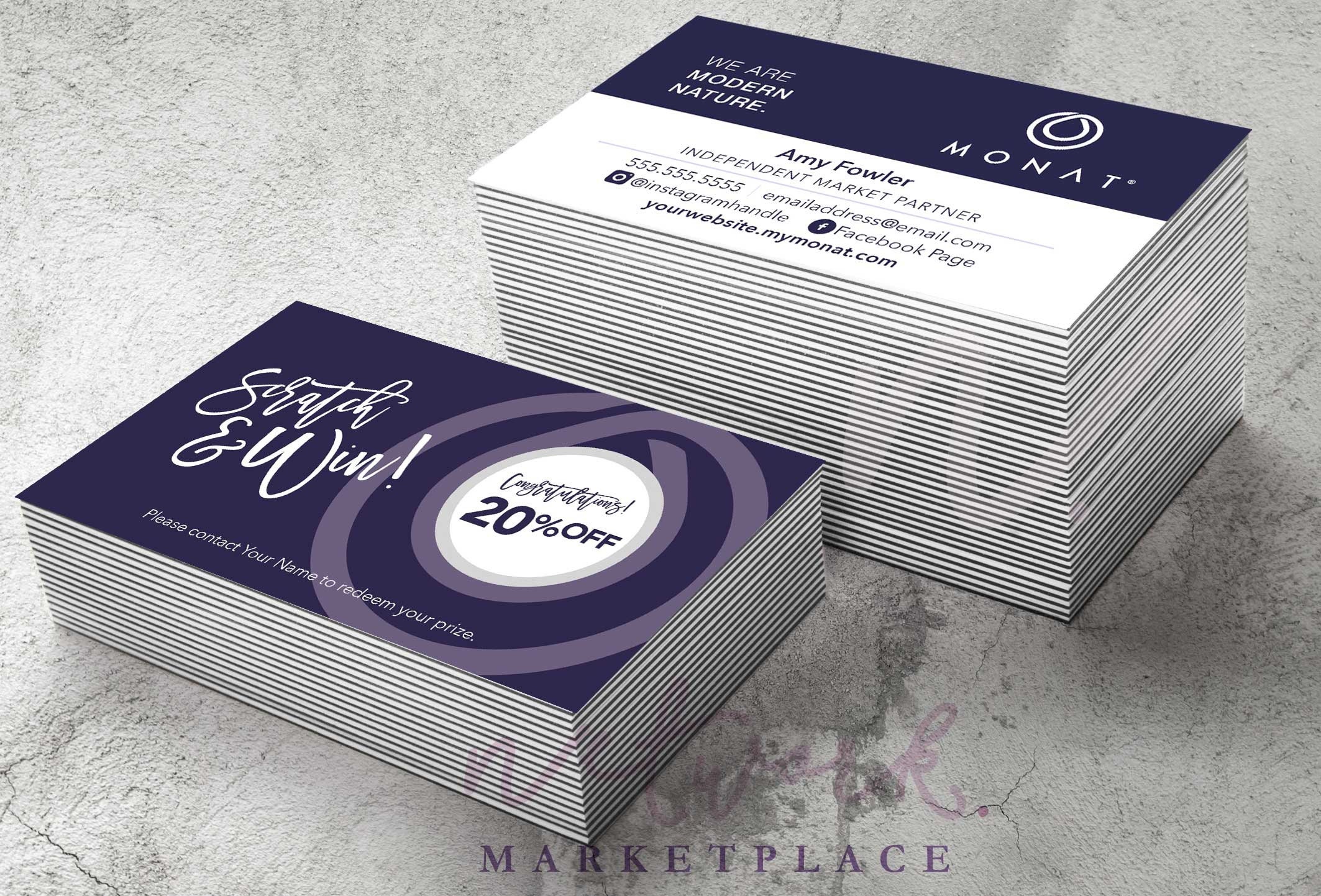 Monat Scratch & Win Business Cards Printable Double-sided - Etsy