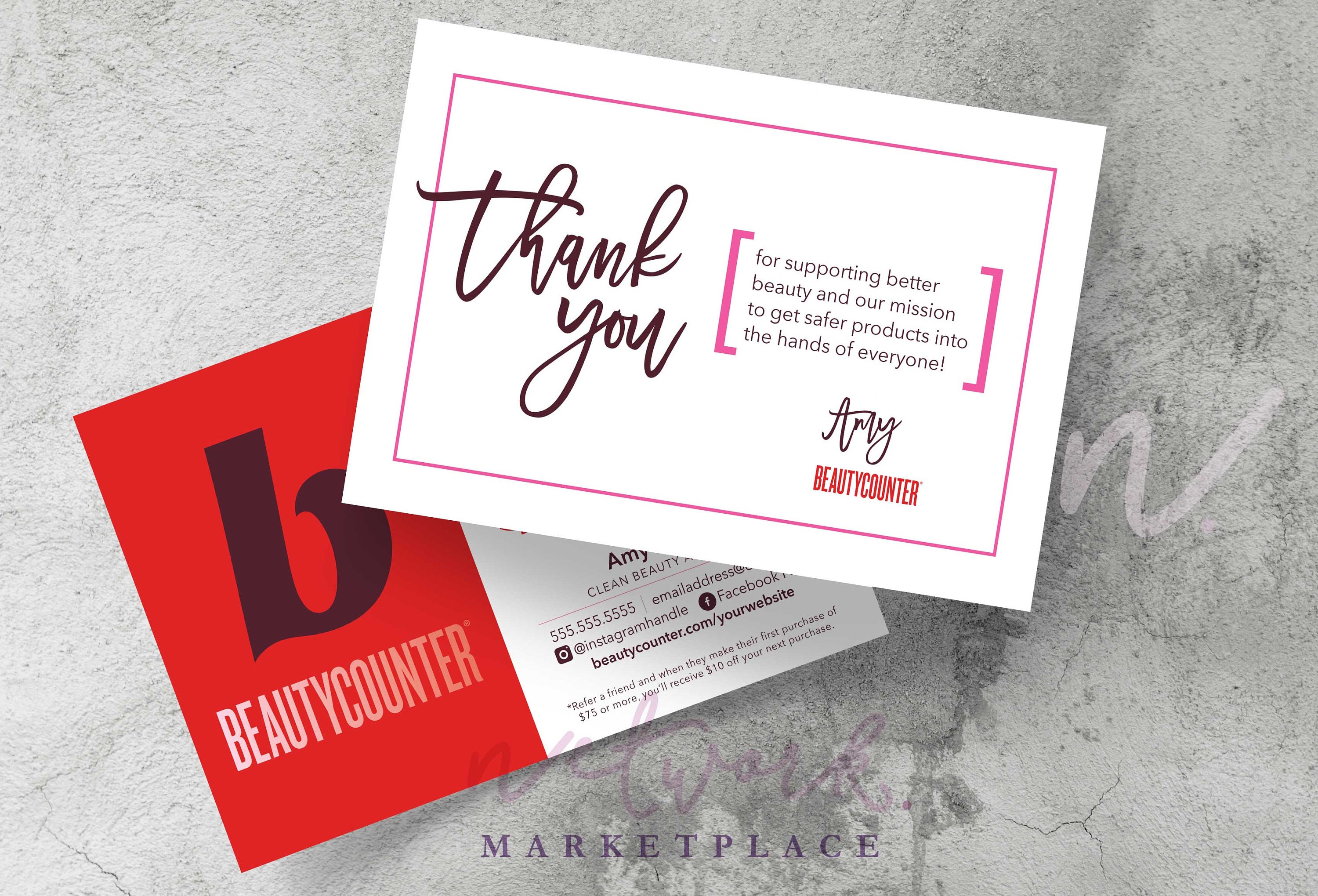 Beautycounter Referral Card Printable Double-sided 6x4 Thank You Card ...