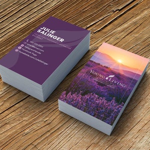 Lavender Field Business Card Design > Printable > Essential Oils > Personalized for Young Living Independent Distributors