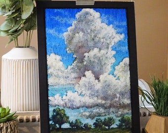 Original oil pastel painting - Cloudscape