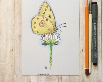 Original drawing - Yellow Butterfly