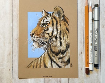 Original drawing - Portrait of a Tiger