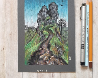 Original drawing - Fairy Glen, Isle of Skye, Scotland