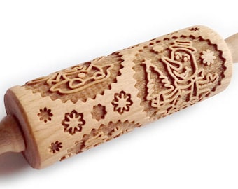Muñeco de nieve, Rodillo de madera, Decoraciones navideñas, Galletas navideñas, Rodillo en relieve, Rodillo grabado con láser, Invierno, Regalo